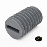 50x viti senza testa con intaglio in PVC grigio M6 x 10 mm