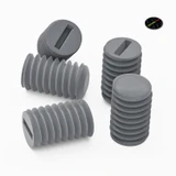 50x viti senza testa con intaglio in PVC grigio M6 x 10 mm