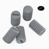 50x viti senza testa con intaglio in PVC grigio M6 x 10 mm