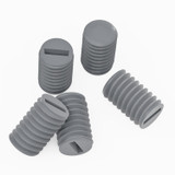 50x Grey PVC Plastic M6 x 10 mm Slotted Grub Screws, Set Screws