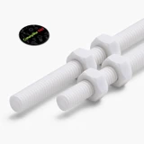 2x barre filettate in PTFE bianco M6 x 300 mm + 4 dadi