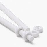 2x barre filettate in PTFE bianco M4 x 300 mm + 4 dadi