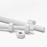 2x barre filettate in polipropilene bianco M8 x 300 mm + 4 dadi