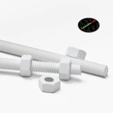 2x barre filettate in polipropilene bianco M8 x 300 mm + 4 dadi