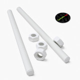 2x barre filettate in polipropilene bianco M10 x 300 mm + 4 dadi