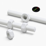 2x barre filettate in polipropilene bianco M10 x 300 mm + 4 dadi