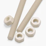 2x barre filettate in nylon PA66 naturale M8 x 300 mm + 4 dadi