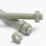 2x barre filettate in nylon PA66+GF naturale M16 x 300 mm + 4 dadi