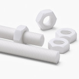 2x barre filettate in PTFE bianco M16 x 300 mm + 4 dadi