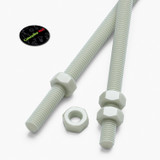 2x barre filettate in nylon PA66+GF naturale M10 x 300 mm + 4 dadi