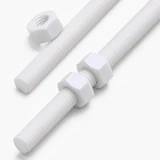 2x barre filettate in PTFE bianco M8 x 300 mm + 4 dadi
