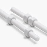 2x barre filettate in PTFE bianco M8 x 300 mm + 4 dadi
