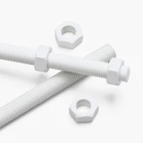 2x barre filettate in polipropilene bianco M16 x 300 mm + 4 dadi