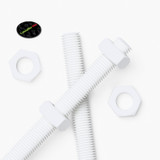 2x barre filettate in polipropilene bianco M16 x 300 mm + 4 dadi
