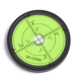 Metal 60 mm Diameter Bullseye Spirit Bubble Level, Degree Marking, Green