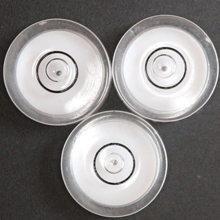 3x Acrylic 15 mm Diameter Bullseye Spirit Bubble Level, Round, Clear