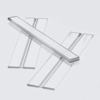 3x Clear 200 mm Acrylic Low Profile Flexible Living Hinges, Continuous