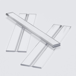 3x Clear 200 mm Acrylic Low Profile Flexible Living Hinges, Continuous