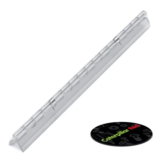 Clear Acrylic Spring Piano Hinge 300 mm x 45 mm, Continuous, with 2 Springs