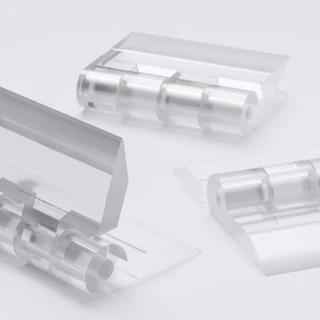 10x Clear Acrylic Piano Hinges 25 mm x 32 mm, Continuous Plastic Hinges