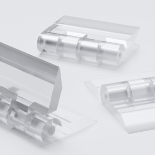 10x Clear Acrylic Piano Hinges 25 mm x 32 mm, Continuous Plastic Hinges