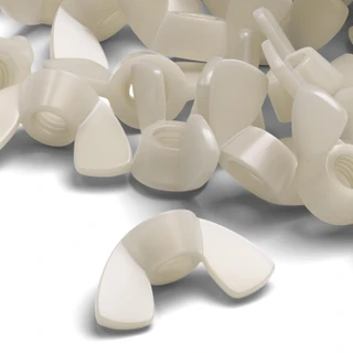 50x Natural Nylon Plastic Butterfly Wing Nuts M6, Thumb Nuts