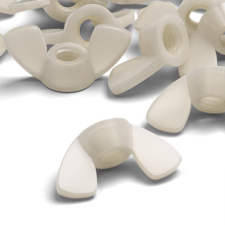 50x Natural Nylon Plastic Butterfly Wing Nuts M8, Thumb Nuts