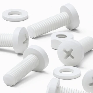 50x White PP Pan Head Plastic Screws & Bolts M6 x 20 mm, Nuts & Washers