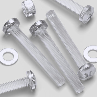 60x Clear Acrylic Pan Head Plastic Screws & Bolts M5 x 40 mm, Nuts & Washers