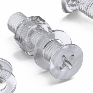 50x Clear Acrylic Countersunk Screws & Bolts M5 x 20 mm, Nuts & Washers