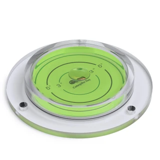 Acrylic Flanged 100 mm Diameter Bullseye Spirit Bubble Level, Round, Green