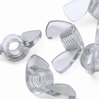 20x Clear Acrylic Plastic Butterfly Wing Nuts M8, Thumb Nuts