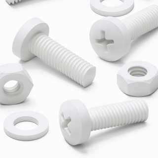 20x White PP Pan Head Plastic Screws & Bolts M6 x 20 mm, Nuts & Washers