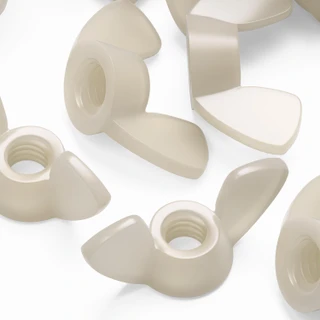 20x Natural Nylon Plastic Butterfly Wing Nuts M4, Thumb Nuts