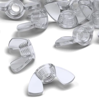 20x Clear Acrylic Plastic Butterfly Wing Nuts M5, Thumb Nuts