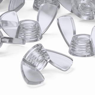 20x Clear Acrylic Plastic Butterfly Wing Nuts M4, Thumb Nuts
