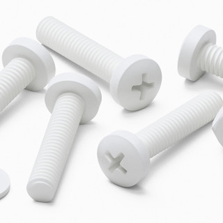 20x White PP Pan Head Plastic Screws & Bolts M4 x 20 mm, Nuts & Washers