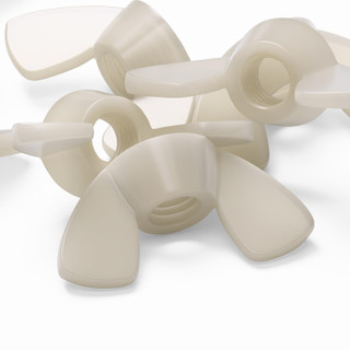 20x Natural Nylon Plastic Butterfly Wing Nuts M8, Thumb Nuts