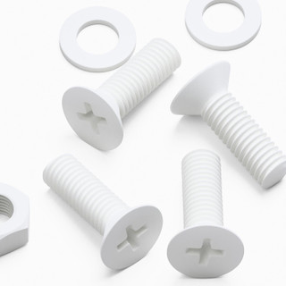 20x White PP Countersunk Plastic Screws & Bolts M8 x 20 mm, Nuts & Washers