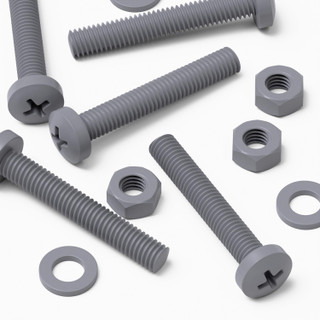 20x Grey PP Pan Head Cross Plastic Screws & Bolts M6 x 40 mm, Nuts & Washers