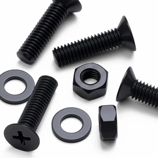 20x Black PP Countersunk Plastic Screws & Bolts M6 x 20 mm, Nuts & Washers