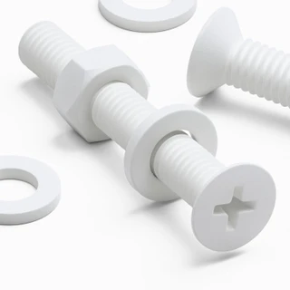 20x White PP Countersunk Plastic Screws & Bolts M6 x 40 mm, Nuts & Washers