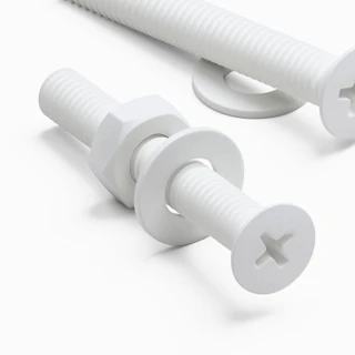 20x White PP Countersunk Plastic Screws & Bolts M3 x 20 mm, Nuts & Washers