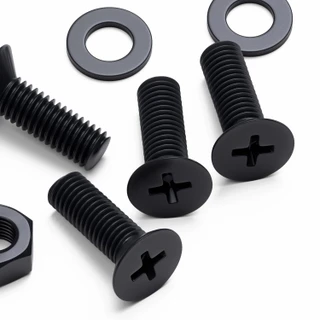 20x Black PP Countersunk Plastic Screws & Bolts M8 x 20 mm, Nuts & Washers