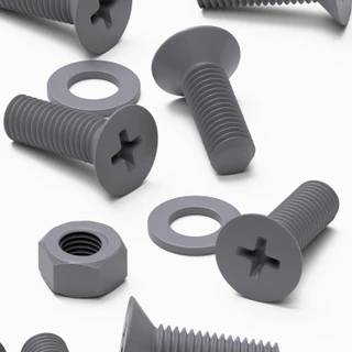 20x Grey PP Countersunk Plastic Screws & Bolts M8 x 20 mm, Nuts & Washers