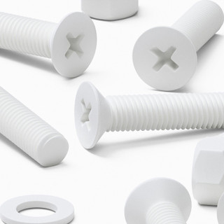 20x White PP Countersunk Plastic Screws & Bolts M5 x 20 mm, Nuts & Washers