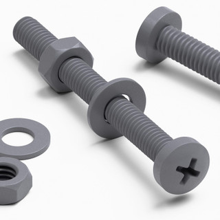 20x Grey PP Pan Head Cross Plastic Screws & Bolts M4 x 40 mm, Nuts & Washers