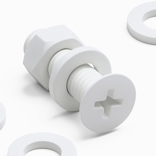 20x White PP Countersunk Plastic Screws & Bolts M6 x 20 mm, Nuts & Washers