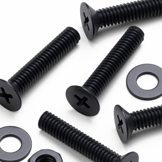 20x Black PP Countersunk Plastic Screws & Bolts M4 x 20 mm, Nuts & Washers