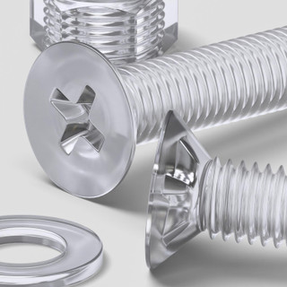 20x Clear Acrylic Countersunk Screws & Bolts M8 x 40 mm, Nuts & Washers